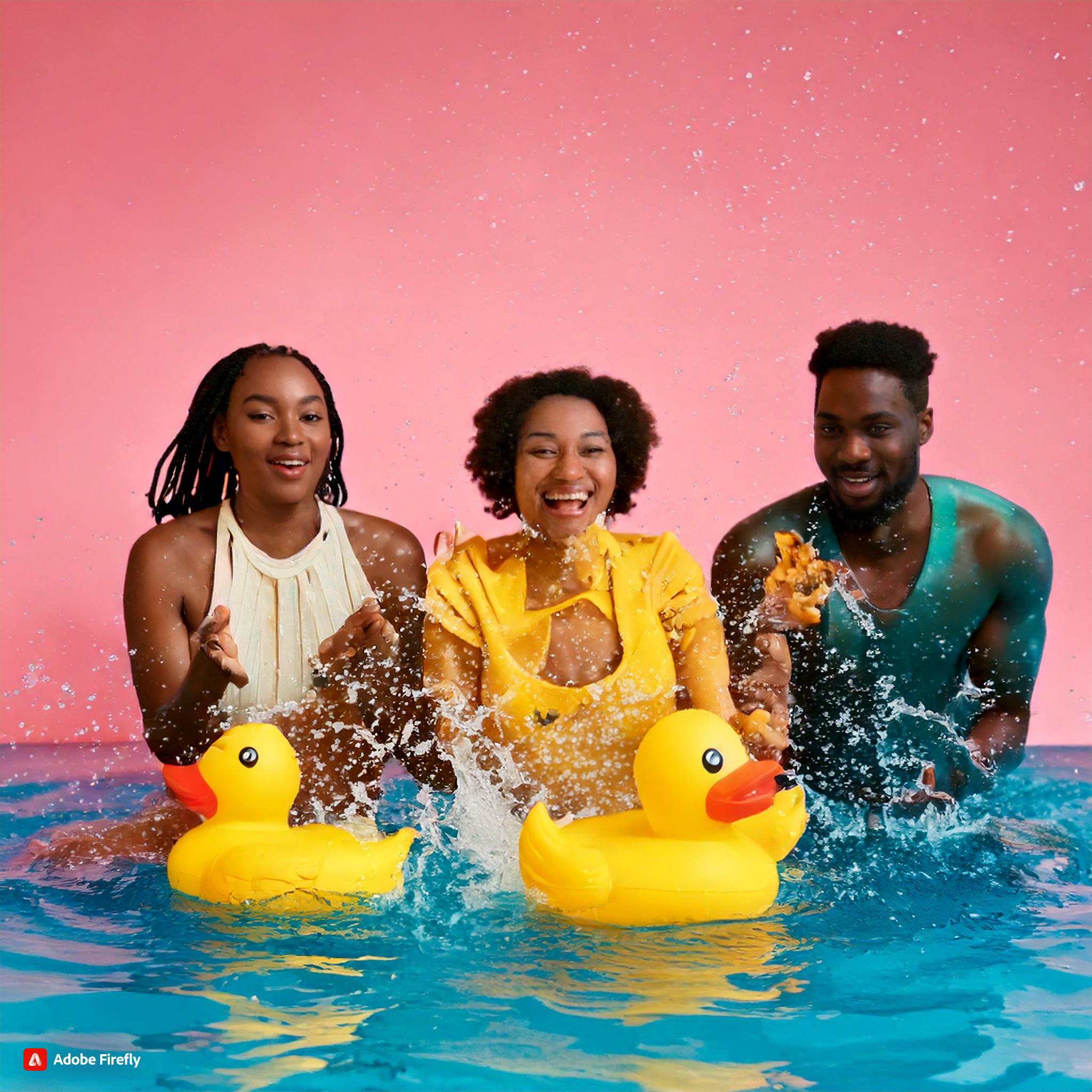 People having fun with ducks